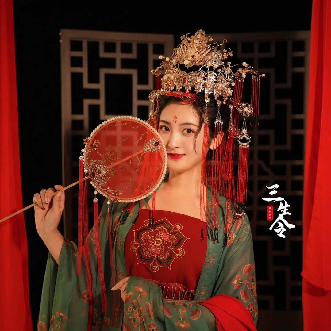 三生令【东方】汉服婚礼唐风婚嫁小兰花大婚同款发冠新娘结婚古风