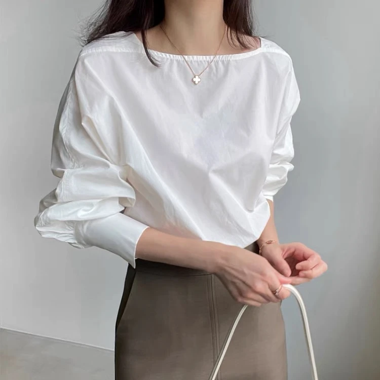 【ARE】韩代长袖简约圆领衬衫套头设计小众衬衣1151#胸围100衣长61