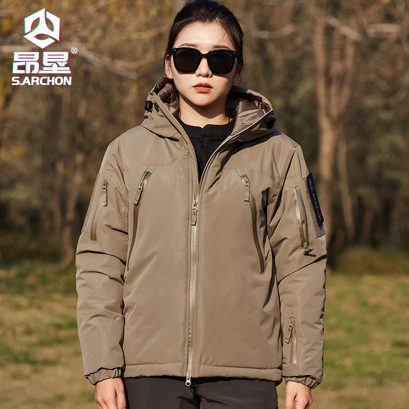 昂垦户外重磅户外棉服男士新款防寒防水加厚保暖连帽三防棉衣外套