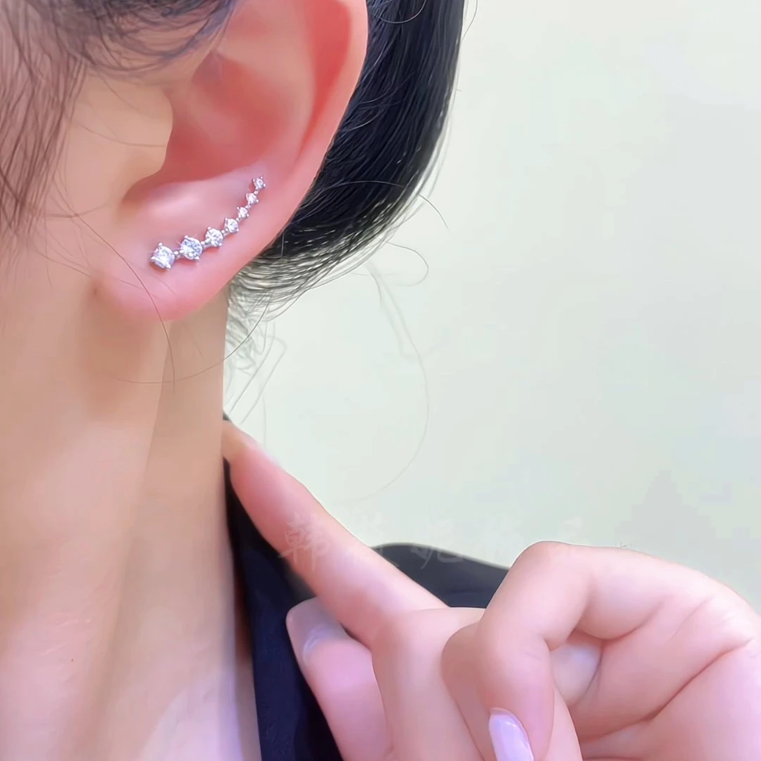 铜合金耳饰 【星辰】新款时尚轻奢简约精致气质百搭耳排耳环#133