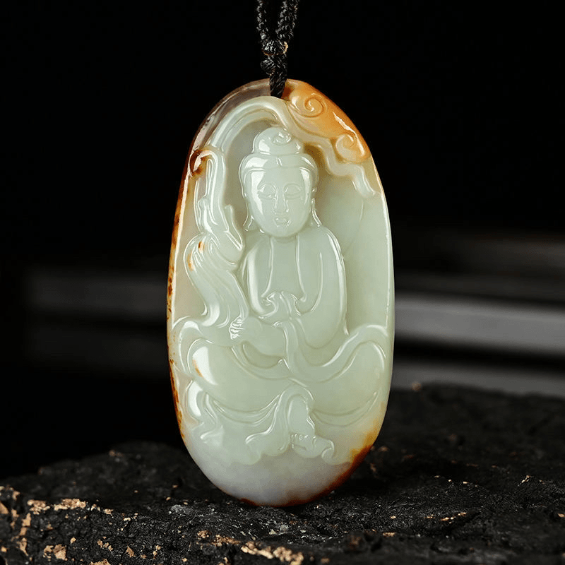 新疆和田玉观音吊坠随形白玉菩萨挂件送证书 多样性发货 拍一发一