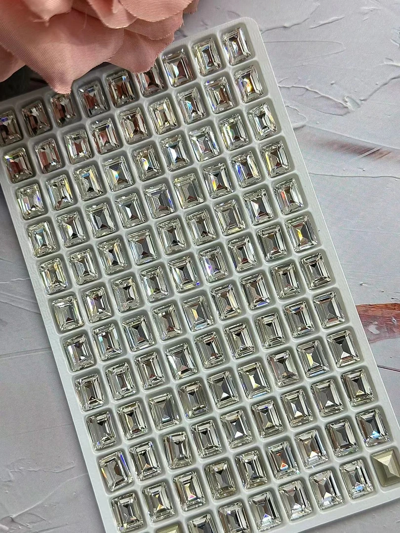 进口梧州产尖底异形钻白色肥方冰糖歪心鸽子蛋美甲饰品