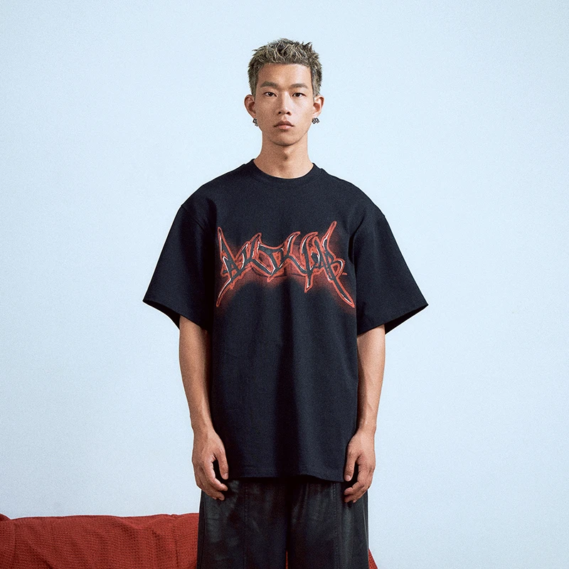 【AUNISEX专属】 AKTK 黑红印花T恤6D1M0102H123