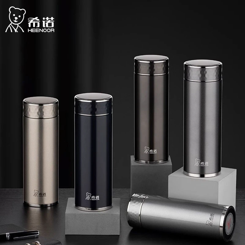 希诺保温杯304不锈钢男士商务礼盒大容量水杯简约便携高档泡茶杯