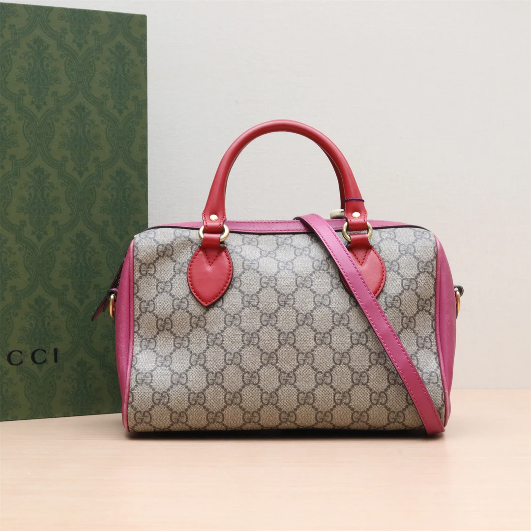 95新 GUCCI/古驰 GG Supreme 波士顿包 斜挎包 P204925346