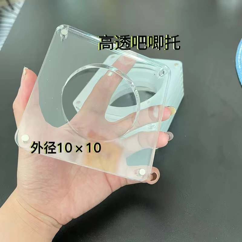 高透透明亚克力流沙磁吸吧唧砖流麻卡砖手工diy吧唧砖流沙卡砖