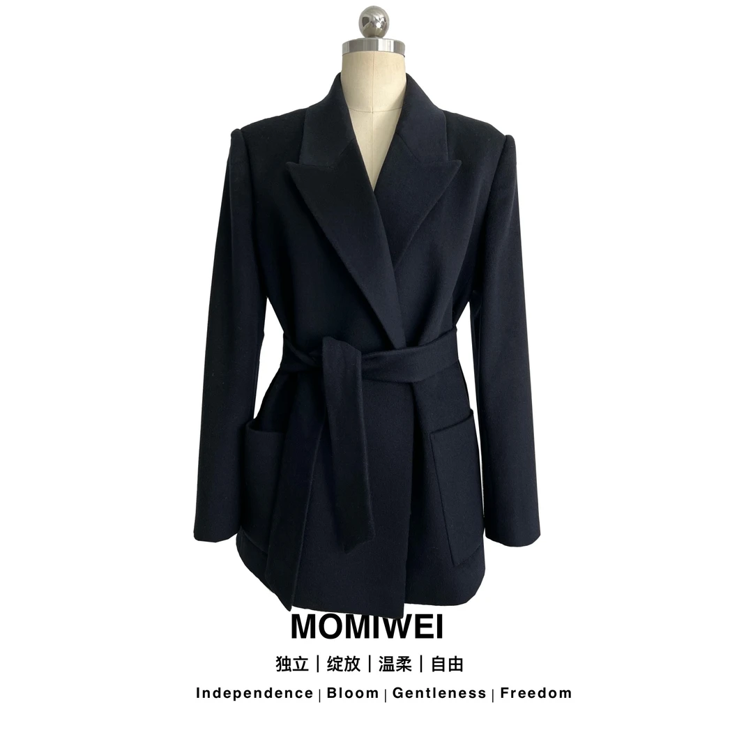 MOMIWEI 原创设计《黑色10绒90毛极简西装》M2025D012