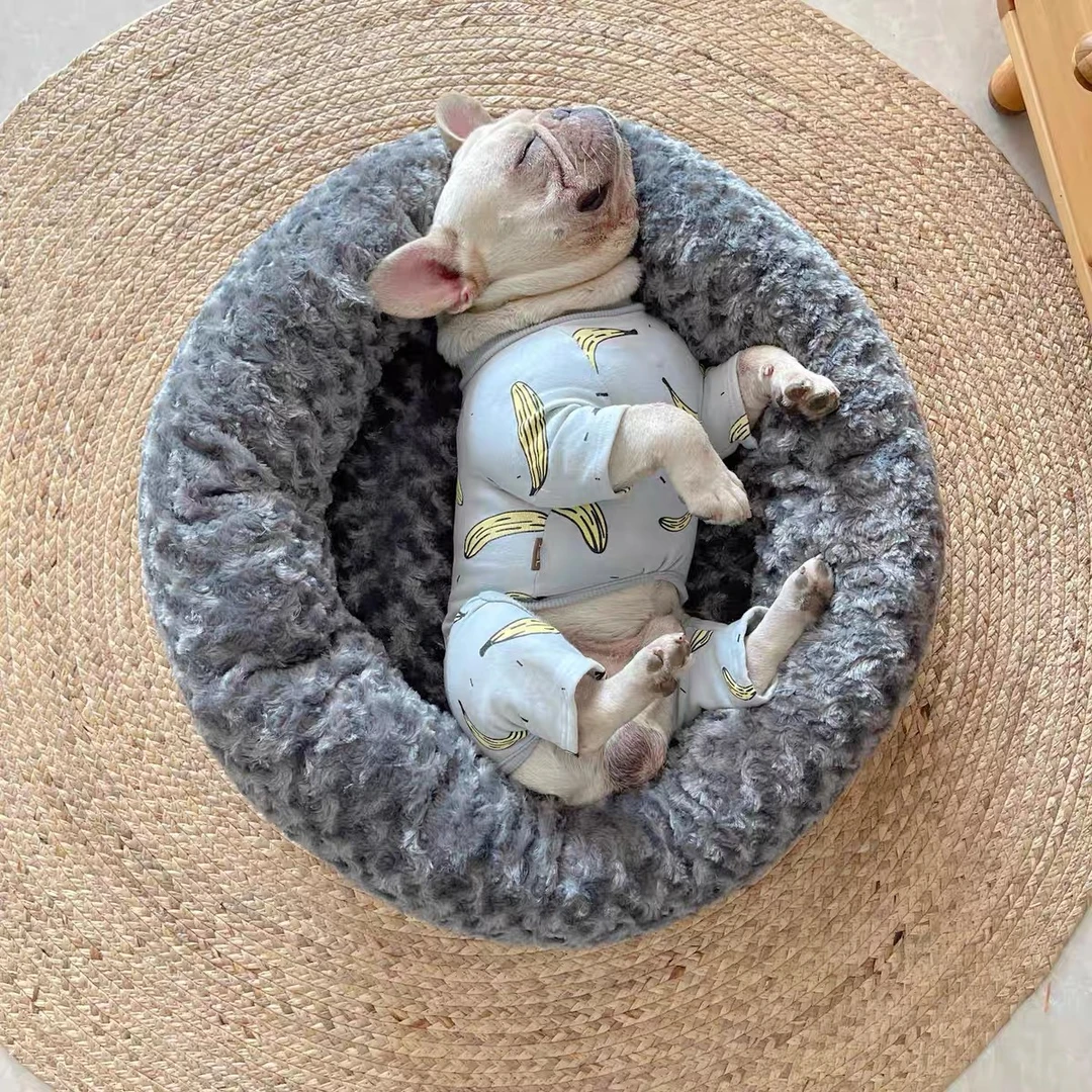 圆形玫瑰绒狗窝猫窝加厚保暖秋冬宠物深度睡眠窝猫狗泰迪法斗猫猫