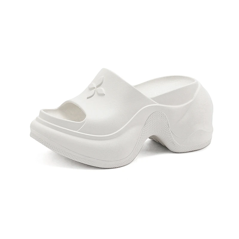 【qianqian钱钱】巴黎假日十字花厚底增高休闲拖鞋女拖鞋女鞋外穿