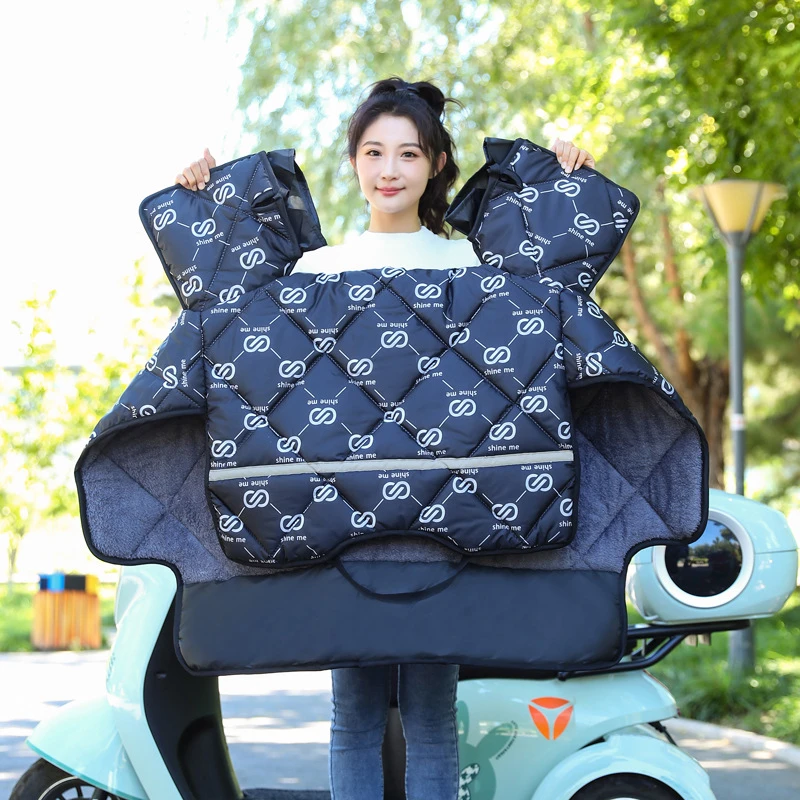 拉萨发货西藏包邮冬季电动车挡风被加宽加厚加绒保暖护肩护背防水