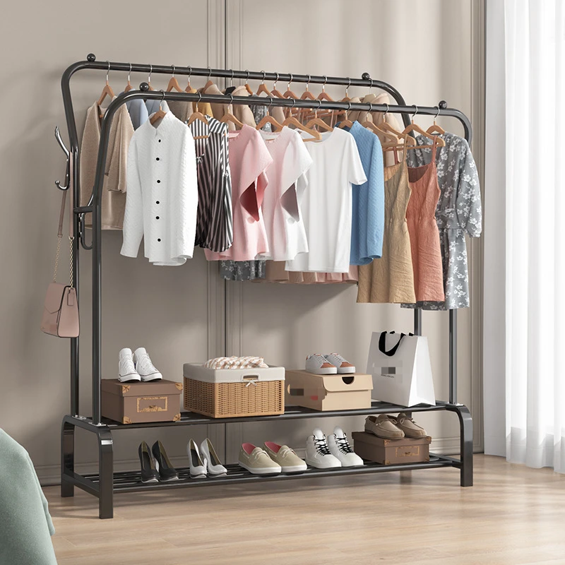 拉萨发货西藏包邮晾衣架落地卧室凉衣杆阳台双杆简易家用挂衣架