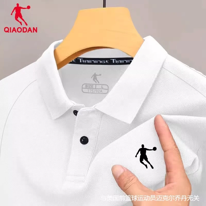 乔丹短袖T恤男2025冬季新款速干透气翻领POLO衫运动宽松男士上衣