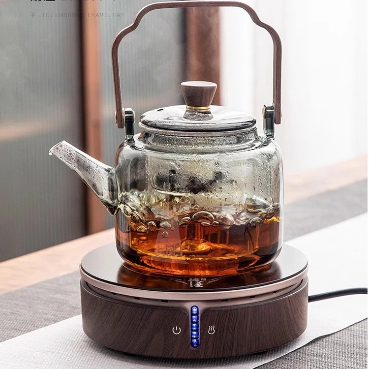 玻璃煮茶壶轻奢电陶炉烧水壶蒸茶壶耐高温提梁壶明火围炉煮茶茶壶