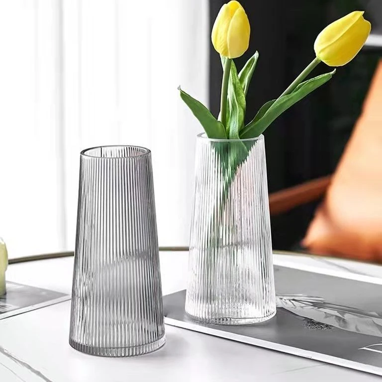 轻奢北欧玻璃花瓶透明创意简约餐桌客厅插花鲜花水培玻璃花瓶温馨