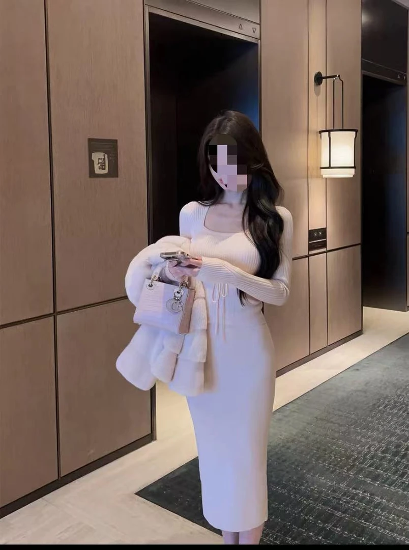 【SYM】6224 修身包臀半裙显瘦气质长袖时尚设计感裙子女