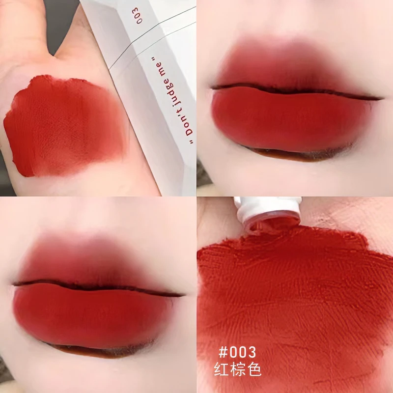完美日记名片唇釉003雾面哑光红棕色026不沾杯不掉色口红官方正品