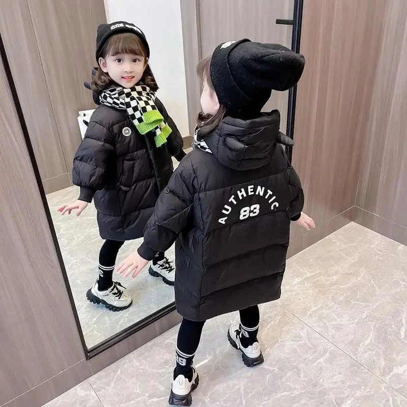 Babyfeet女童羽绒服冬装新款女宝长款保暖网红时尚宝宝外套