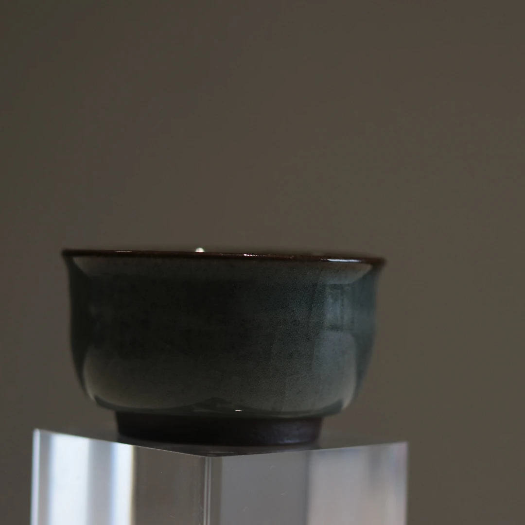 张建柴烧品宋系列主人杯灰贝千羽