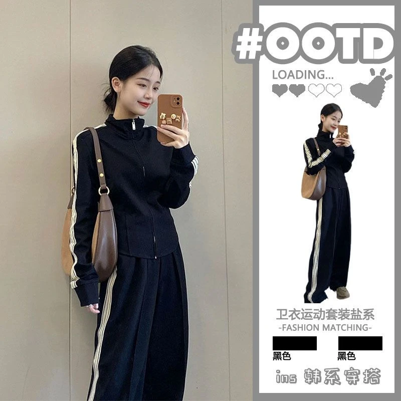 盐系轻熟春季运动套装女2025新款休闲时尚高级感卫衣休闲裤两件套