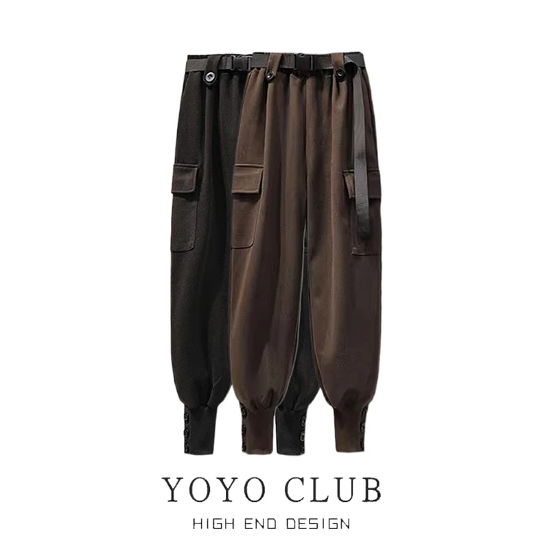 大码女春季新款装哈伦裤子胖mm高腰显瘦百搭工装裤时尚束脚九分裤