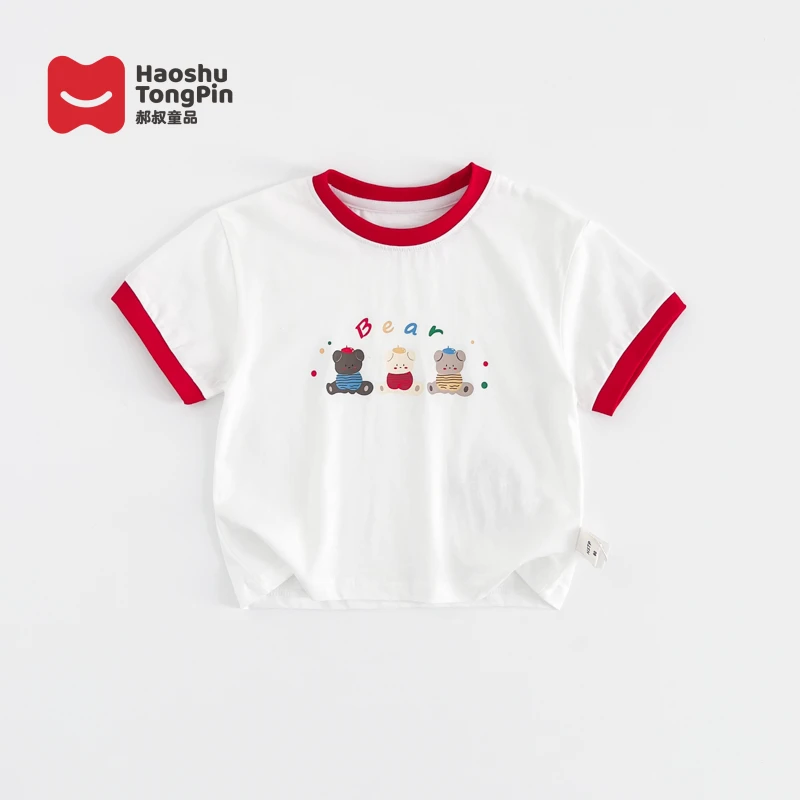 郝叔童品HZ4264女童T恤2024夏装新款儿童夏季洋气卡通夏天百搭T恤