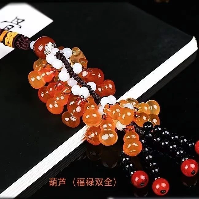 车挂车载挂件纯天然饰品玛瑙玉石玉髓高档车内汽车挂饰女士后视镜