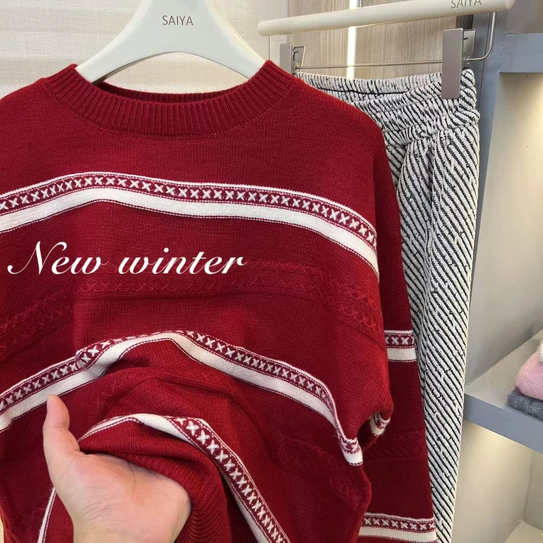 《黑夜之歌》5654新款爆款冬季宽松慵懒风针织衫上衣