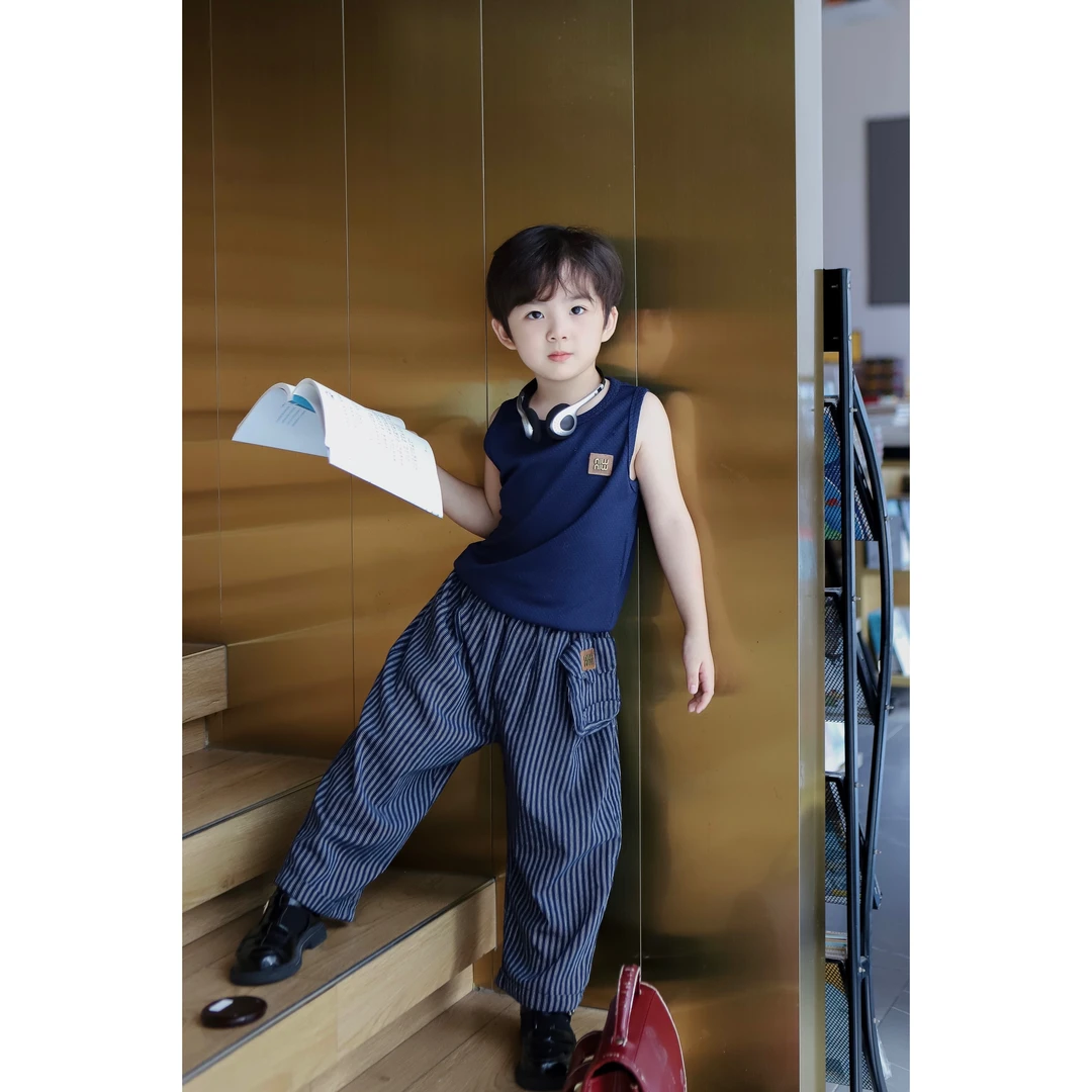 伟伟同款【书店Walk】2024夏季新款休闲男童时尚套装WW0288