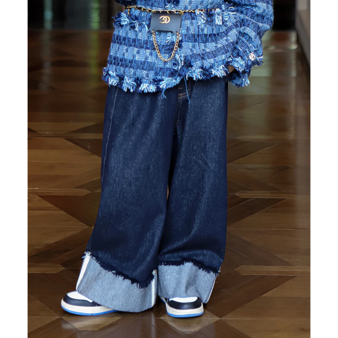 【现货】伟伟同款【层次美学】2024秋季新款儿童翻折牛仔裤WW0364