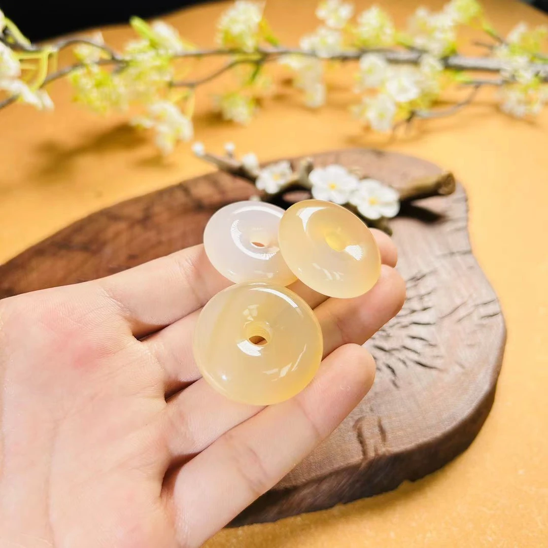 黄玛瑙香槟金平安扣28*7  10111D038多样性发其一