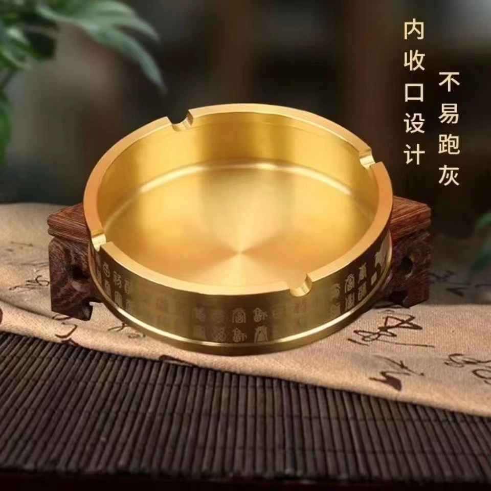 工厂直销【烟灰缸】五虎烟灰缸五牛烟灰缸全黄铜加厚耐用金色烟缸