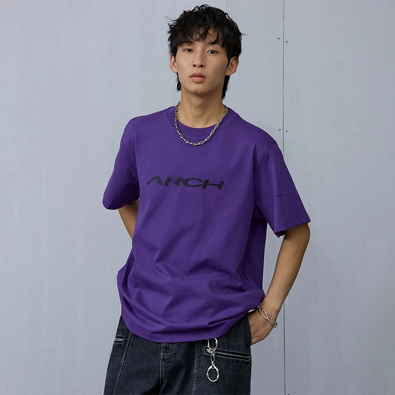 ARCH 紫色模糊徽标短袖T恤