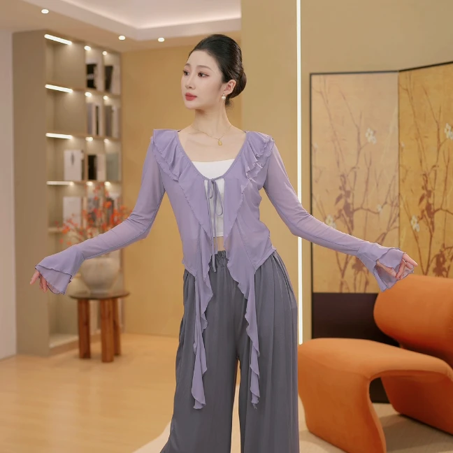 3143 D新款古典舞服装古风仙气纱衣飘逸开衫舞蹈服中国舞练功服