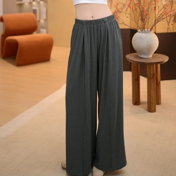 8098 D现代舞蹈裤女秋冬款磨毛新款宽松阔腿跳舞练功日常可穿飘逸