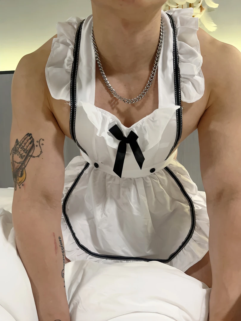 新款性感风甜美成人趣味服装厨娘男仆小裙子吊带蝴蝶结连衣裙睡衣