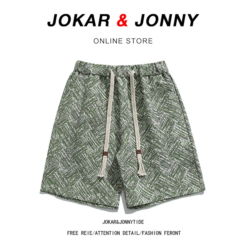 JOKAR&JONNY美式复古潮牌休闲短裤男夏季宽松情侣百搭沙滩五分裤