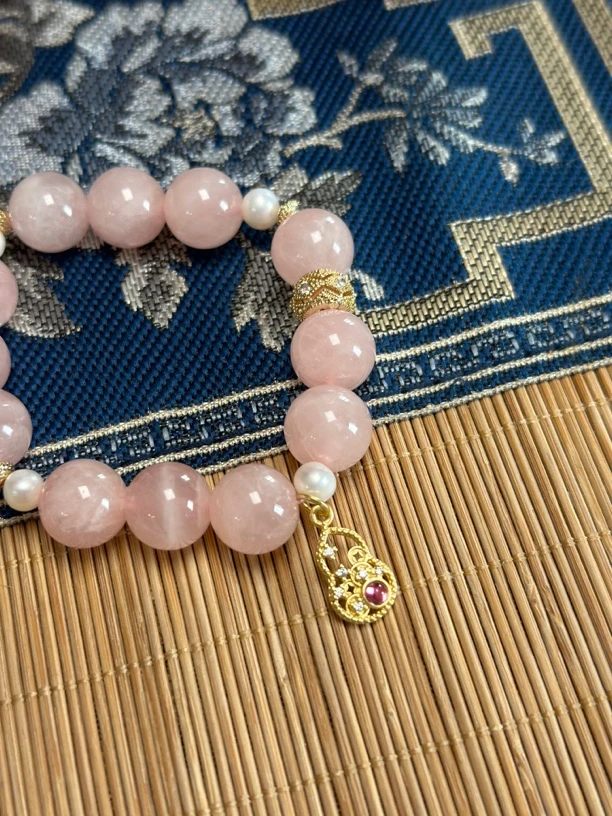 合金手链 浪漫粉色花花气质简约手串