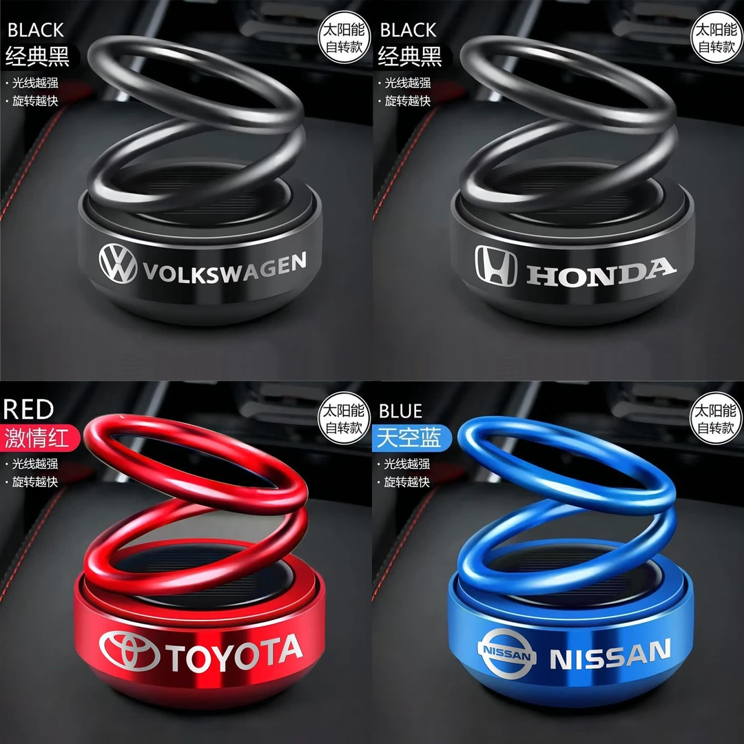 太阳能双环悬浮旋转香薰车载香水座式持久淡香汽车内装饰品摆件