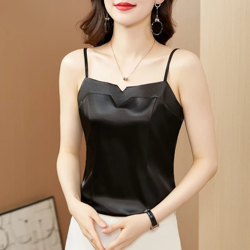 一字领吊带小个子上衣西装内搭高级感女夏季外穿宽松打底衫小背心