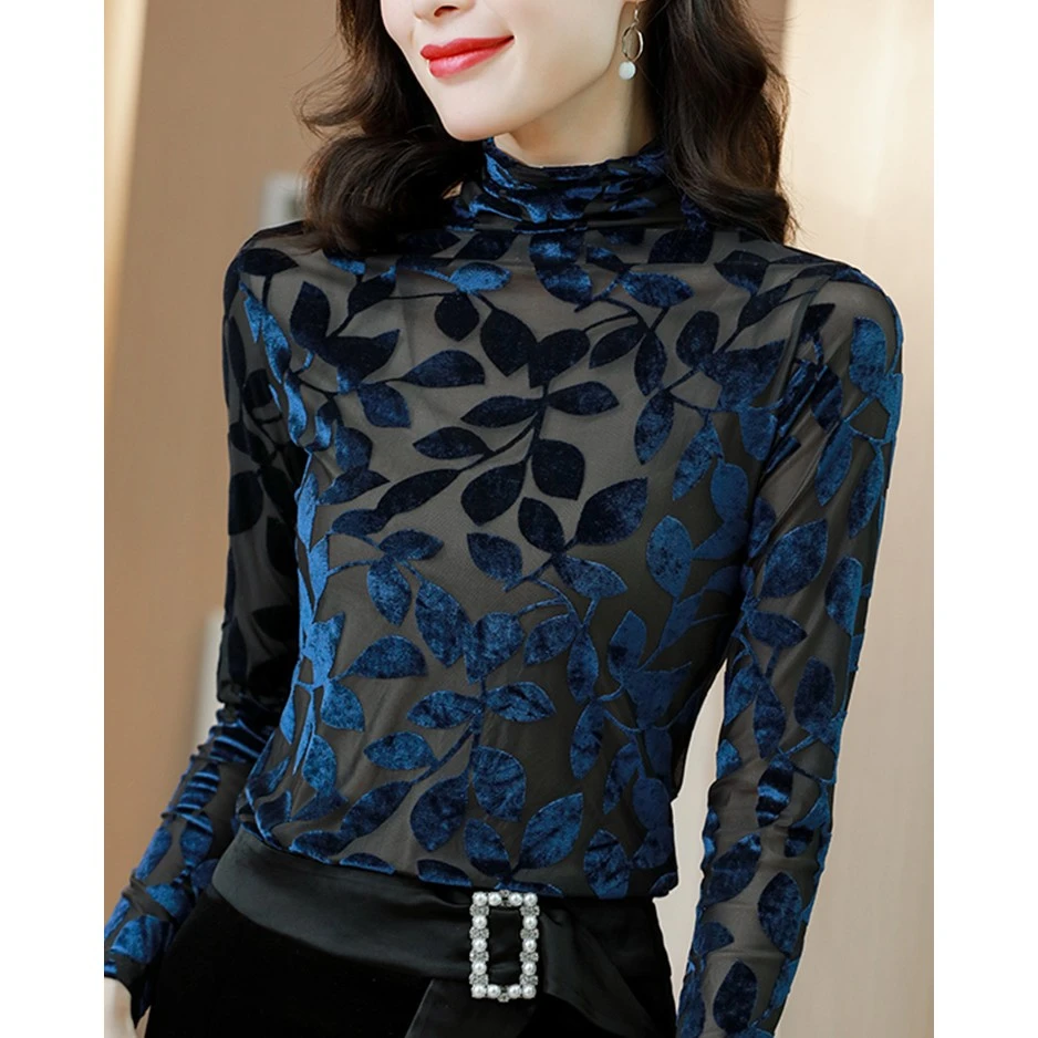 长袖女装秋冬洋气丝绒打底衫显瘦时尚冬季上衣内搭高领加绒加厚