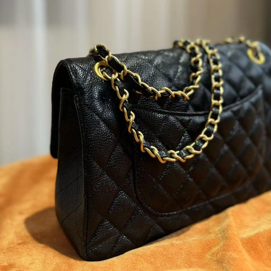 HIRMRIS手工真皮包550663-黑金  酱香