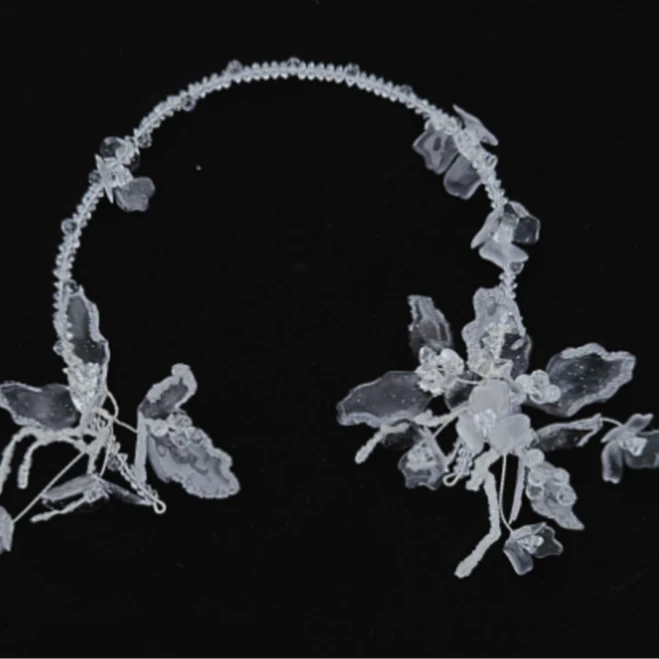 白色水晶花朵发箍GF84浮力夏羽墨饰品链接女孩走秀主持人儿童饰品