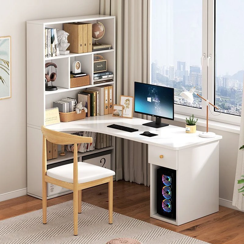 新疆包邮儿童转角书桌书架书柜一体家用台式电脑桌卧室学生学习桌