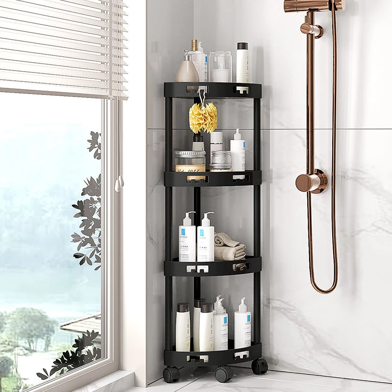 新疆包邮浴室角架落地立式洗浴用品收纳架洗手间多功能置物架可移