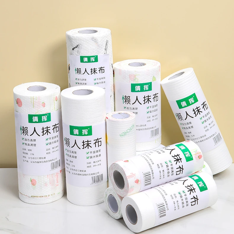 家用一次性懒人抹布加厚吸水干湿两用厨房专用水洗清理去油不沾油