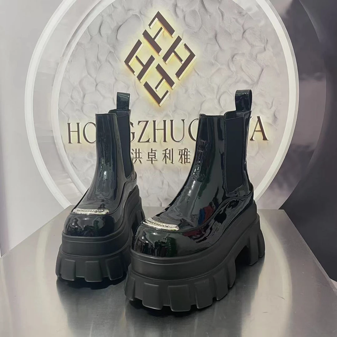 571-21棉新款上新2023冬款新品棉里时尚精品百搭马丁靴中筒潮黑色