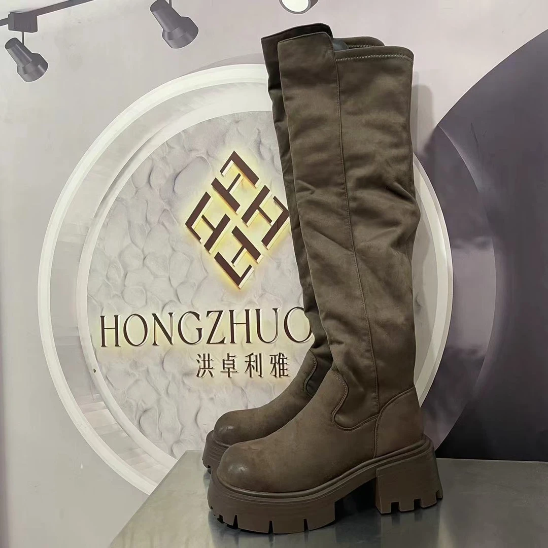 277-922上新冬季款2024长筒绒里爆款精品长筒时装靴子百搭骑士靴