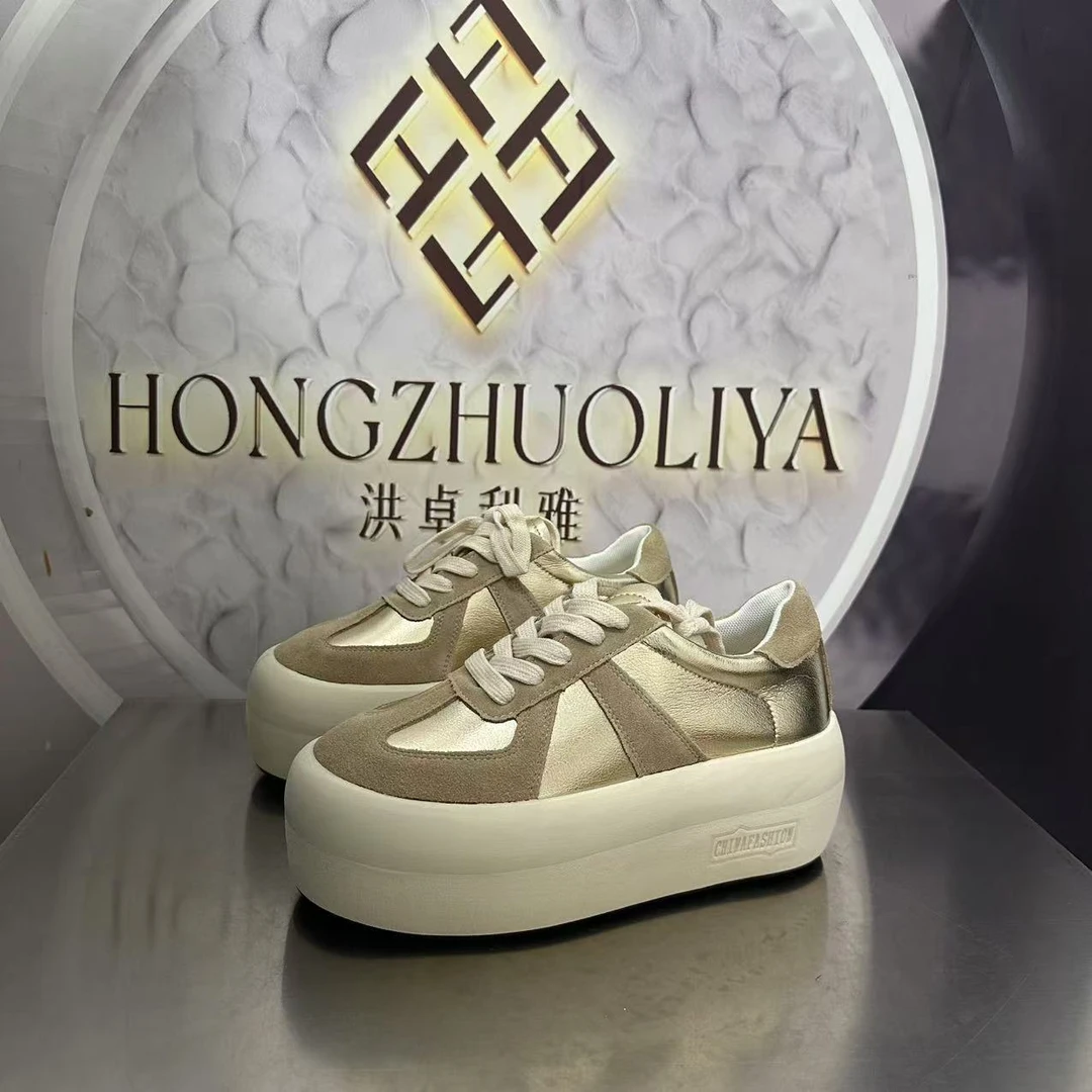2216单里新款2024圆头系带韩版简约休闲板鞋潮流百搭红色时