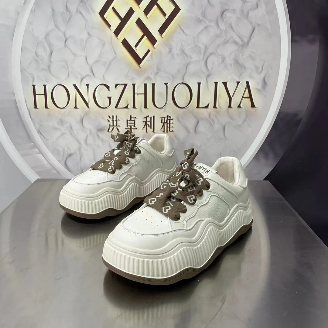 11-293四季新款2023圆头系带韩版简约休闲板鞋潮流百搭红色时尚厚