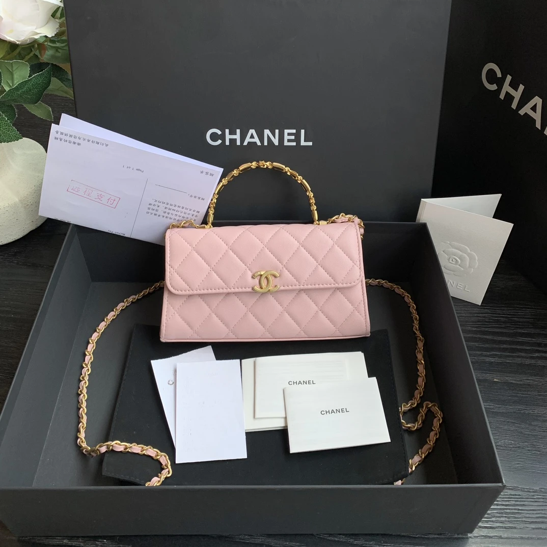 99新 Chanel/香奈儿 香奈儿 珐琅手柄樱花粉 芯片/sp20567